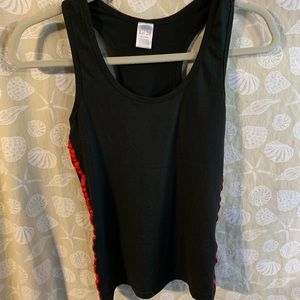 🛍Black razorback tank with red stripes